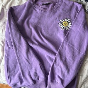 Purple Fleece Lined Crewneck